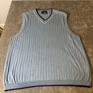 Austin Reed London Sweater Vest Mens XLarge‎ 100% Pima Cotton Sky Blue